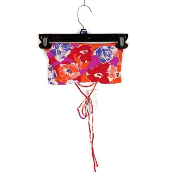 L*Space Floral Bikini Top - Red, Pink, Purple - Picture 1 of 3